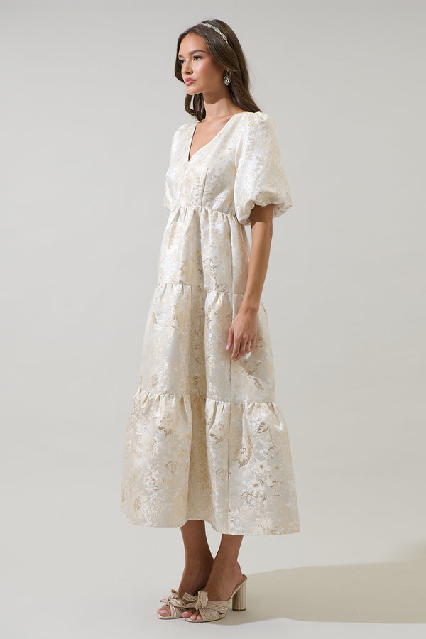 Sugarlips Lola Jacquard Eulalia Tiered Maxi Dress