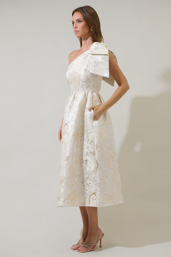 Sugarlips Lola Jacquard Miley Bow Midi Dress