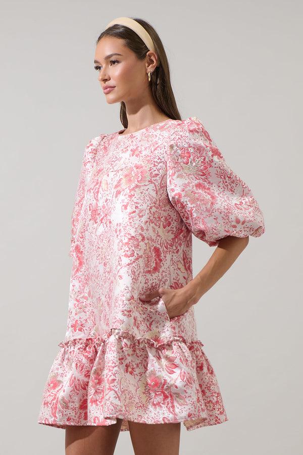 Sugarlips Lola Jacquard Ruffle Shift Dress