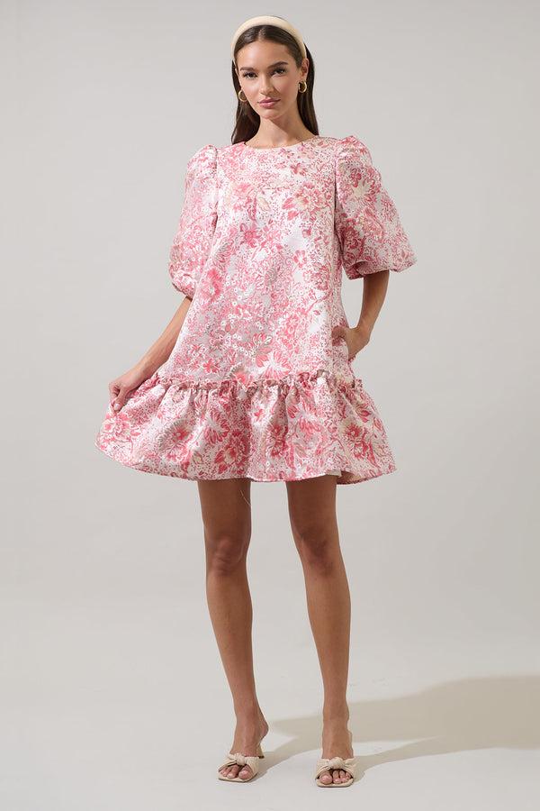 Sugarlips Lola Jacquard Ruffle Shift Dress