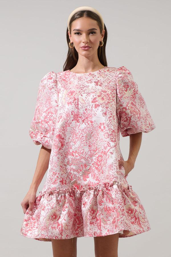sugarlips Lola Jacquard Ruffle Shift Dress