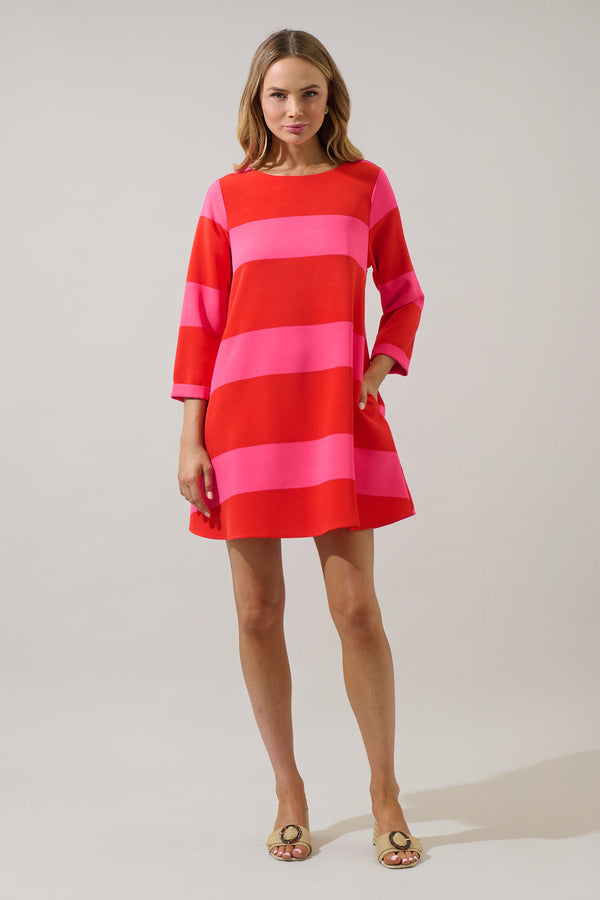Sugarlips Lolli Stripe Lonna Shift Mini Dress
