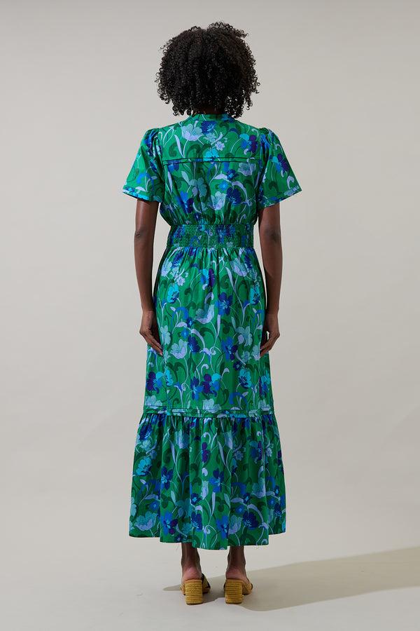 Sugarlips Lomeli Floral Belraj Poplin Maxi Dress