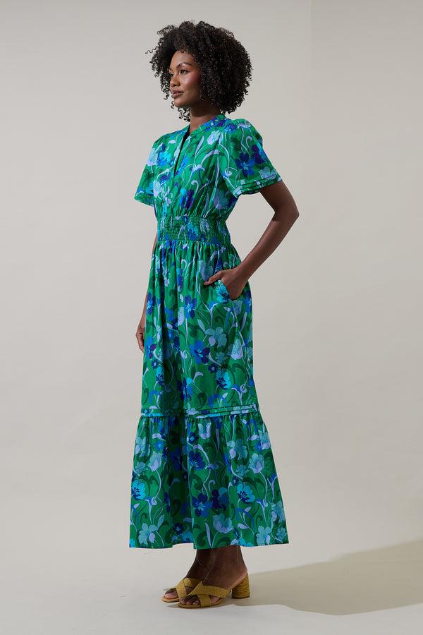 Sugarlips Lomeli Floral Belraj Poplin Maxi Dress
