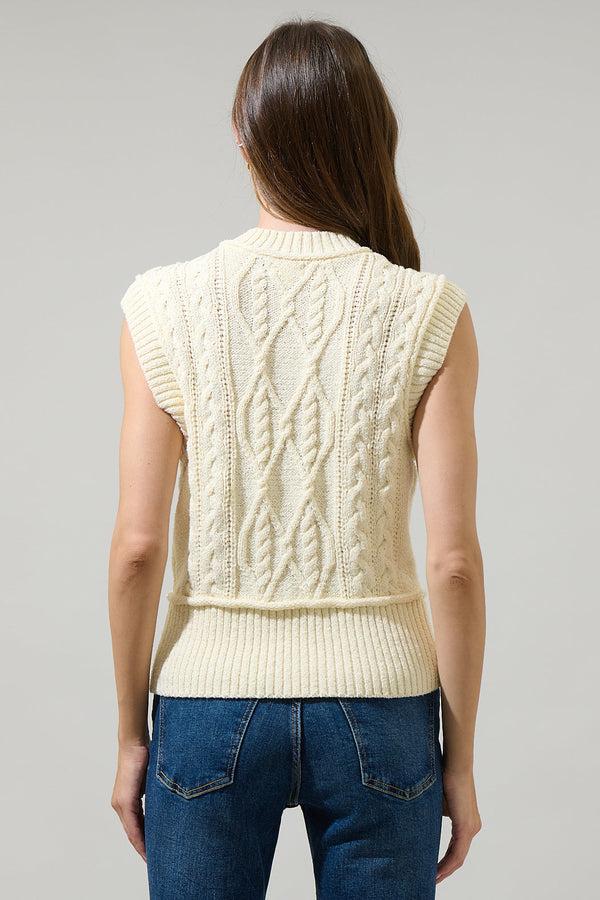 Sugarlips Loreli Cable Knit Sweater Vest Top
