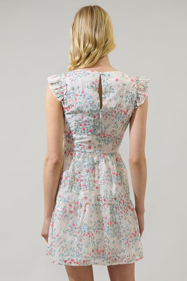 Sugarlips Loren Floral Amy Eyelet Mini Dress