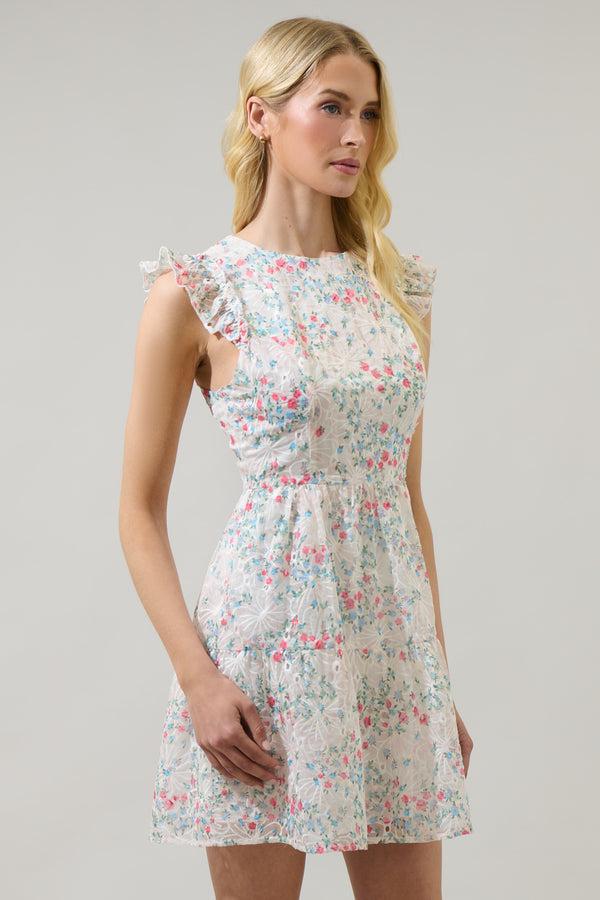 Sugarlips Loren Floral Amy Eyelet Mini Dress
