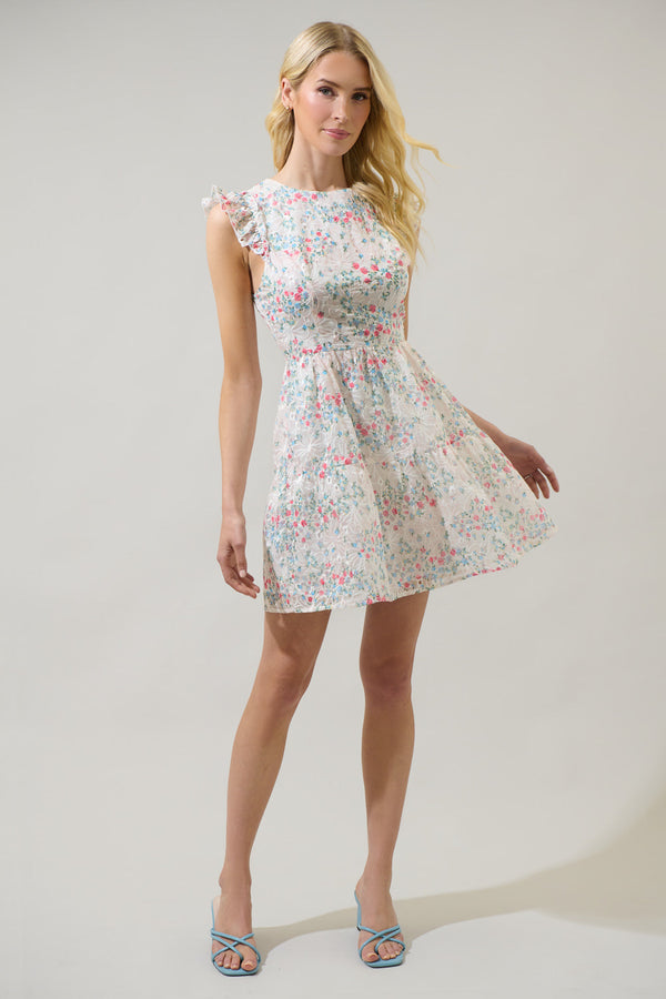 Sugarlips Loren Floral Amy Eyelet Mini Dress