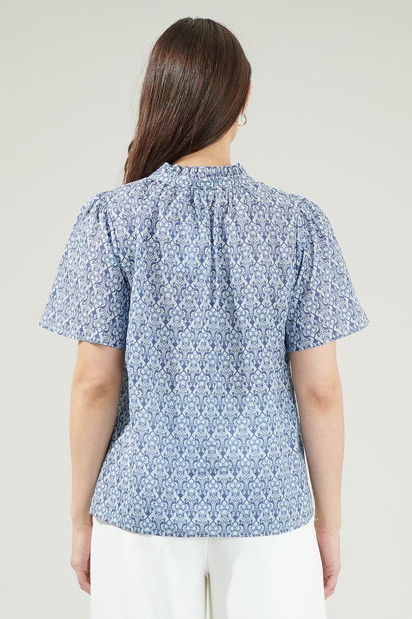 Sugarlips Loren Floral Split Neck Top