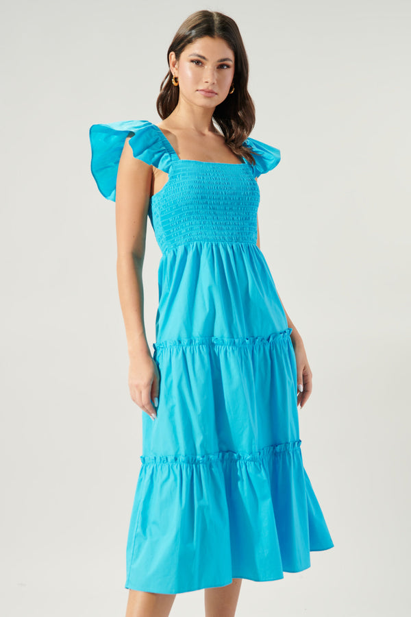 Sugarlips Lou Smocked Tiered Midi Dress