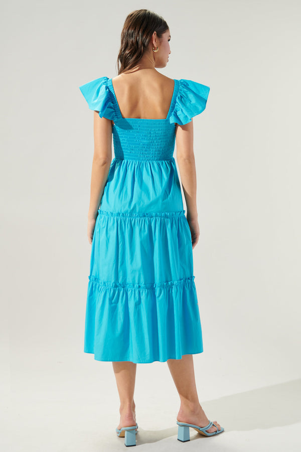 Sugarlips Lou Smocked Tiered Midi Dress