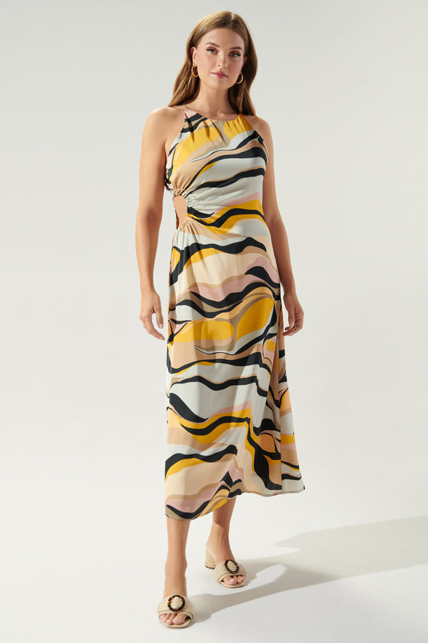 Sugarlips Lourdes Cut Out Ruched Midi Dress
