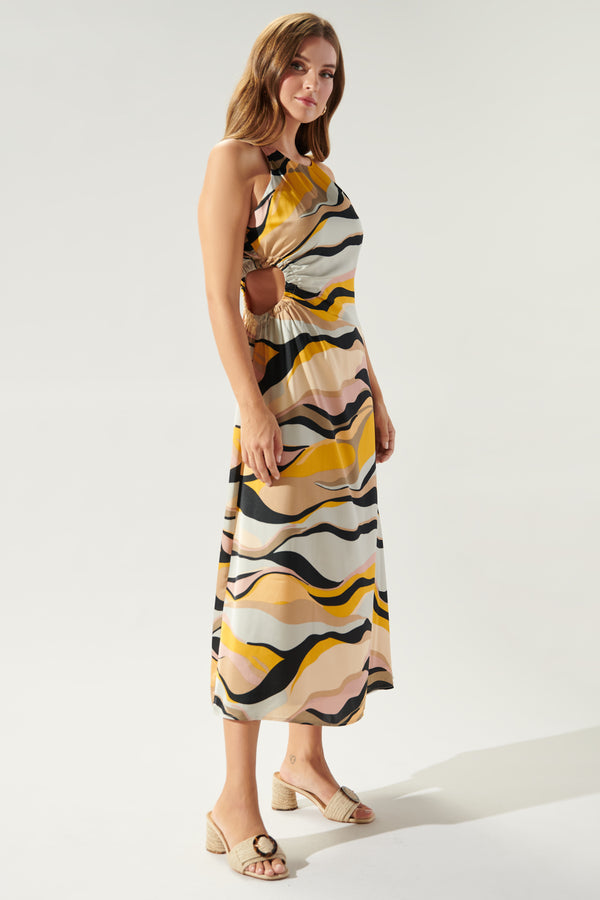 sugarlips Lourdes Cut Out Ruched Midi Dress