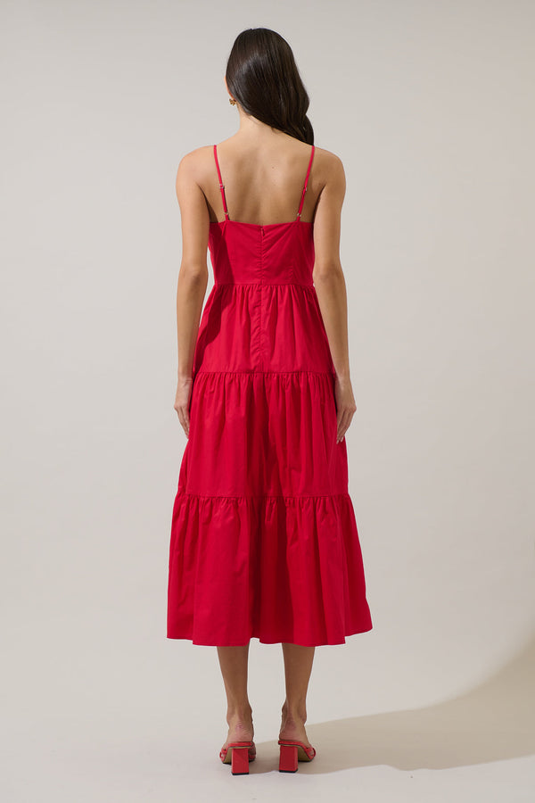 Sugarlips Love Letter Poplin Tie Chest Maxi Dress