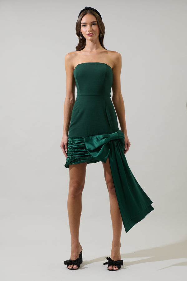 Sugarlips Lucella Bow Ruched Mini Dress