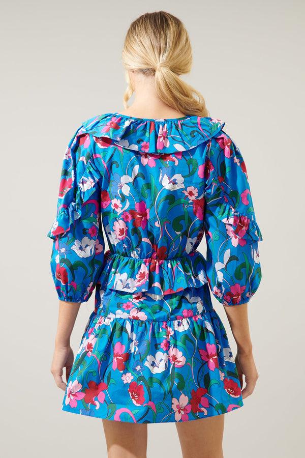 Sugarlips Lucera Ruffle V Neck Kitt Mini Dress