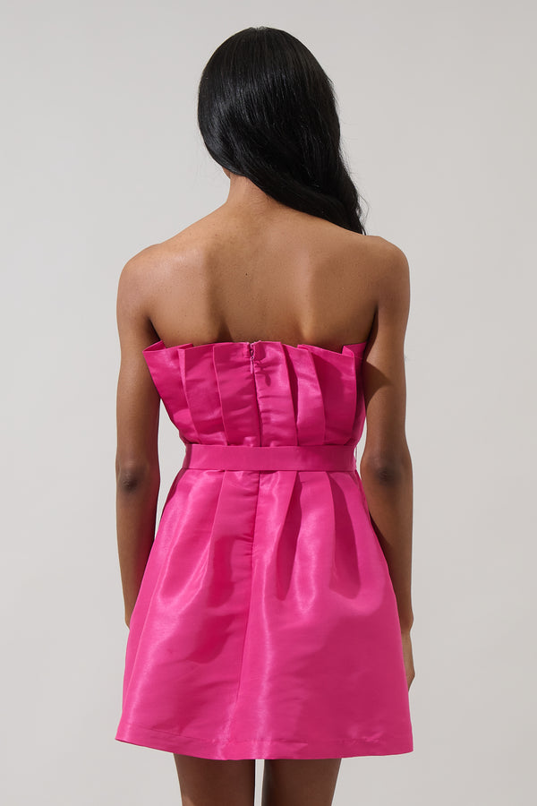 Sugarlips Lucida Strapless Pleated Mini Dress