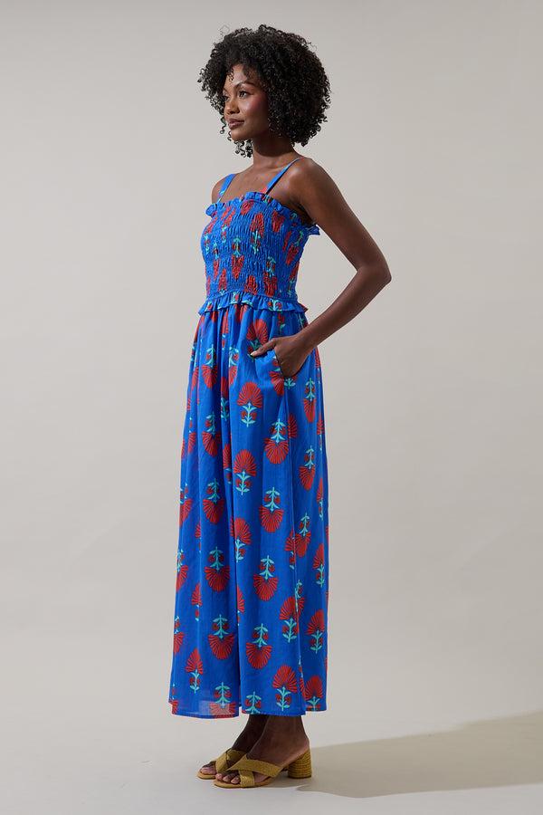 Sugarlips Lucinda Floral Riela Smocked Midi Dress