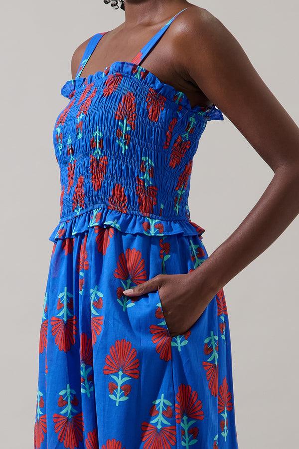 Sugarlips Lucinda Floral Riela Smocked Midi Dress