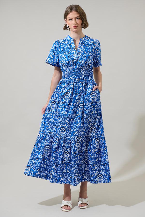 Sugarlips Lulu Floral Belraj Poplin Maxi Dress