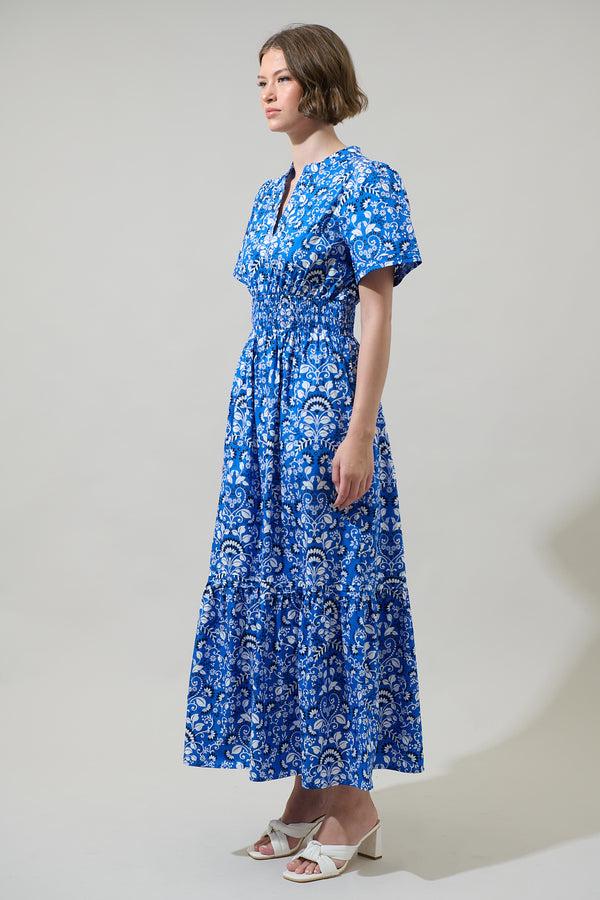 Sugarlips Lulu Floral Belraj Poplin Maxi Dress
