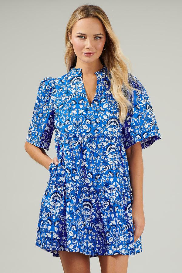 Sugarlips Lulu Floral Dixie Split Neck Shift Dress