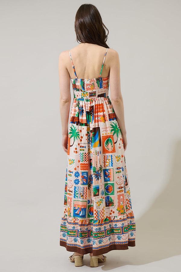 Sugarlips Lumy Mix Vin Smocked Maxi Dress