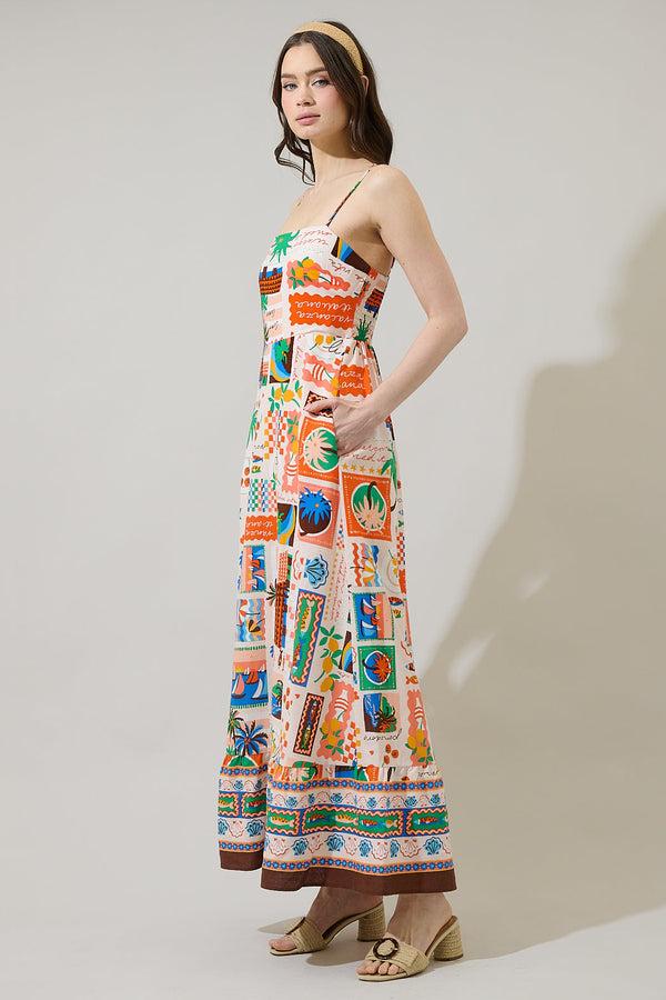 Sugarlips Lumy Mix Vin Smocked Maxi Dress