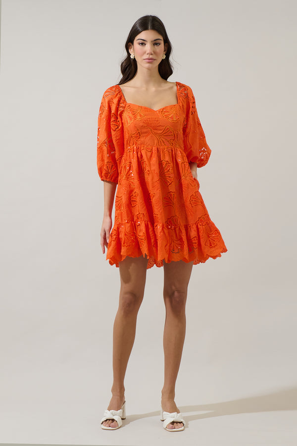 Sugarlips Lunier Eyelet Evy Sweetheart Mini Dress