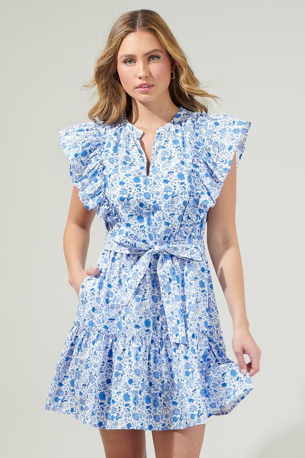 Sugarlips Luray Floral Ruffle Mini Dress