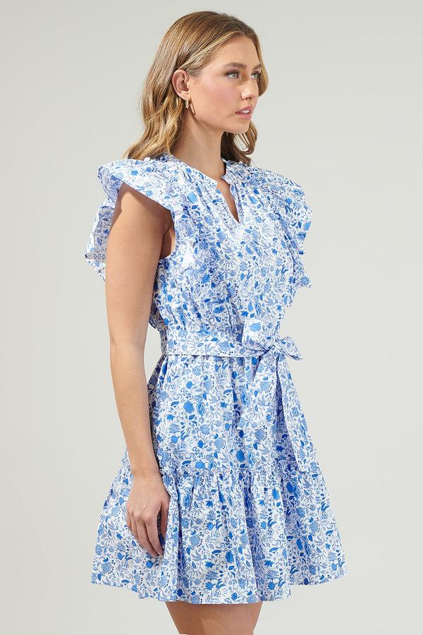 Sugarlips Luray Floral Ruffle Mini Dress