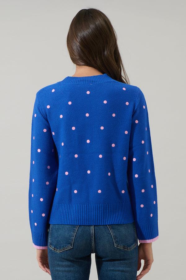 Sugarlips Luxie Polka Dot Contrast Sweater