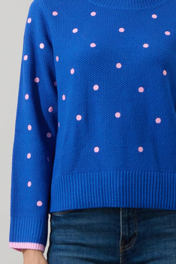 Sugarlips Luxie Polka Dot Contrast Sweater