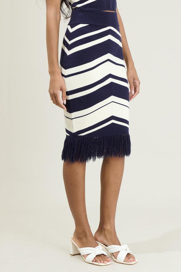 Sugarlips Lydia Striped Midi Skirt