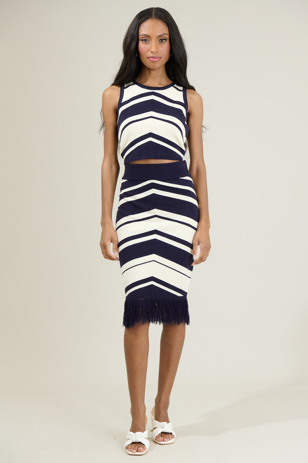 Sugarlips Lydia Striped Midi Skirt