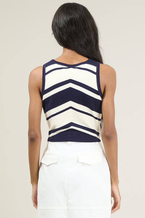 Sugarlips Lydia Striped Sweater Tank Top