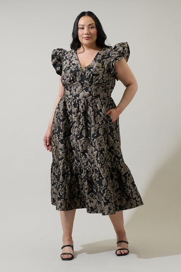 Sugarlips Lyla Jacquard Zayla Midi Dress Curve