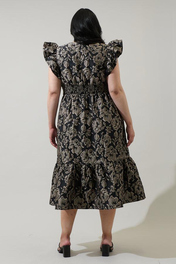 Sugarlips Lyla Jacquard Zayla Midi Dress Curve