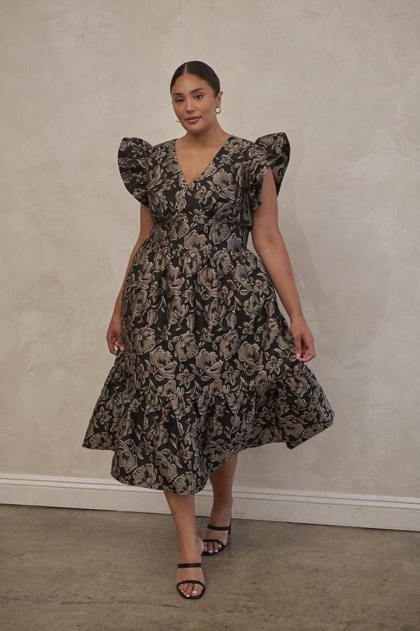 sugarlips Lyla Jacquard Zayla Midi Dress Curve