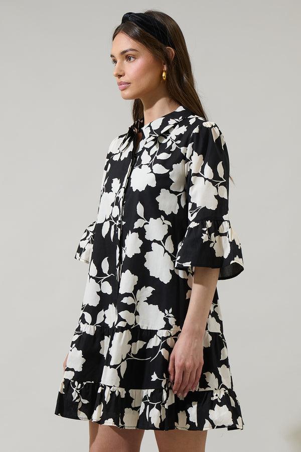 Sugarlips Mableton Floral Dine Poplin Mini Dress