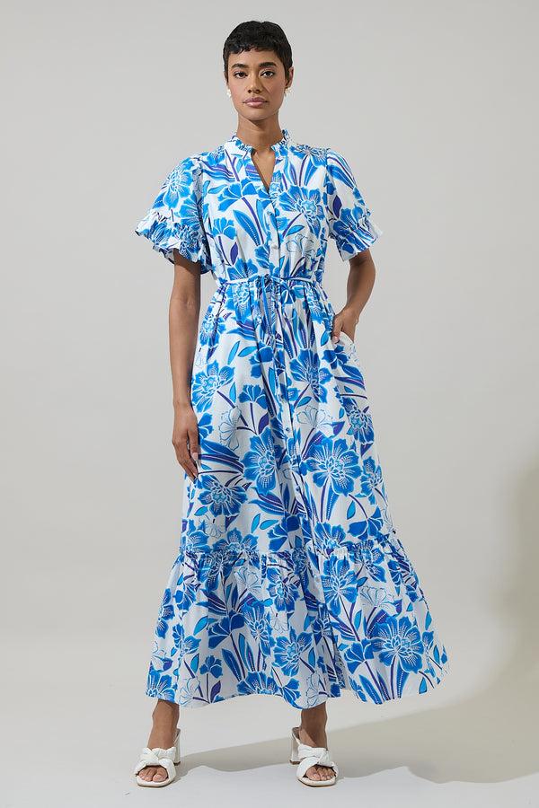 Sugarlips Maci Floral Alna Button Up Midi Dress