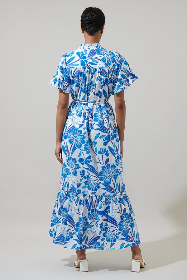 Sugarlips Maci Floral Alna Button Up Midi Dress