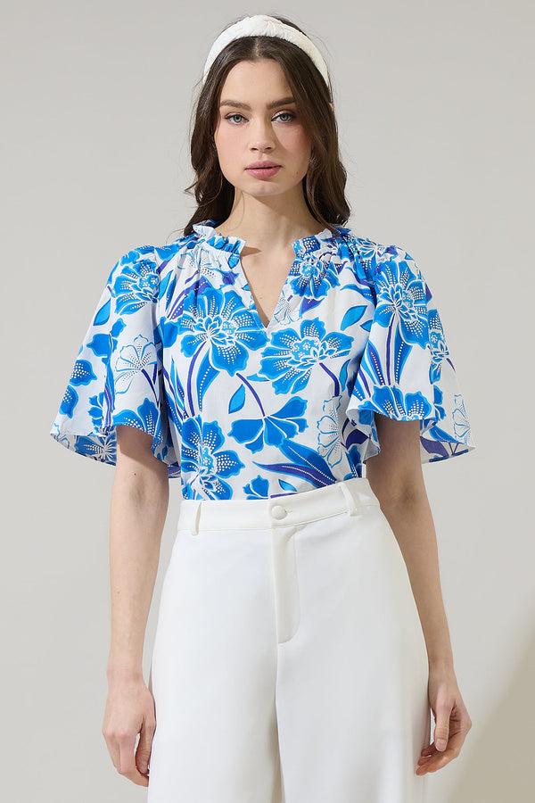 Sugarlips Maci Floral Eve Poplin Top