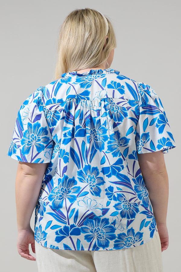 Sugarlips Maci Floral Eve Poplin Top Curve