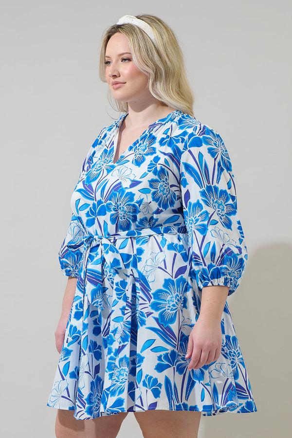 Sugarlips Maci Floral Lody Flare Mini Dress Curve