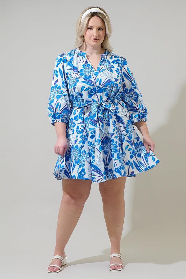 Sugarlips Maci Floral Lody Flare Mini Dress Curve