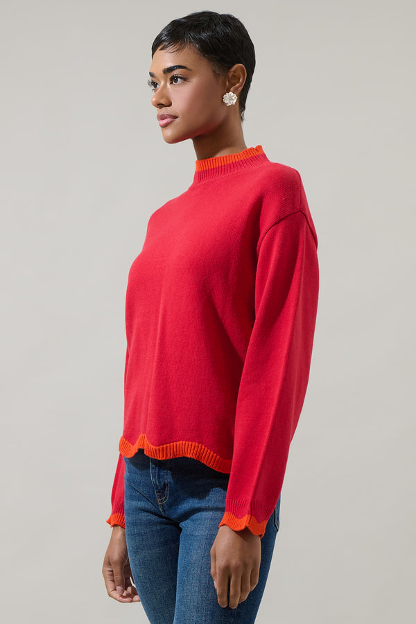 Sugarlips Macie Jane Mock Neck Sweater