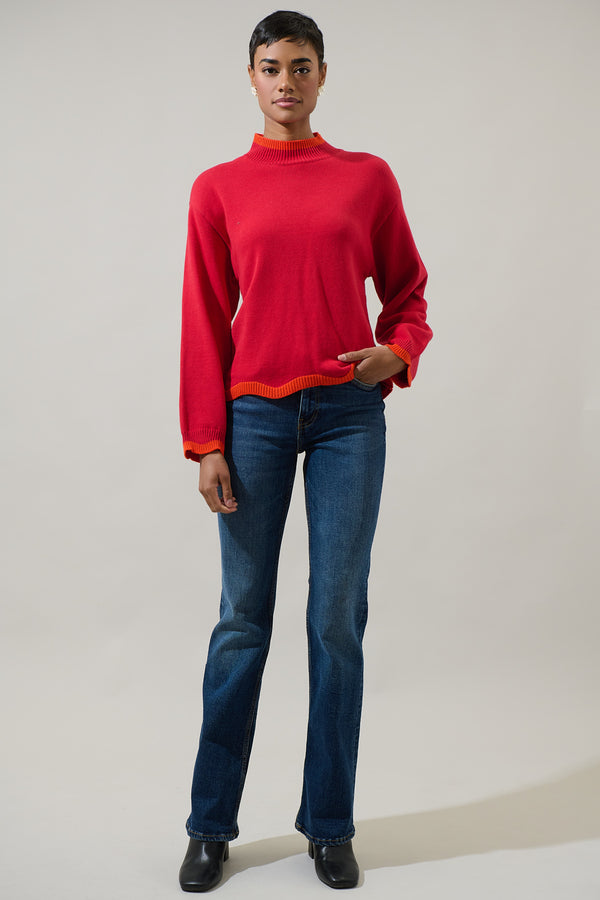 Sugarlips Macie Jane Mock Neck Sweater