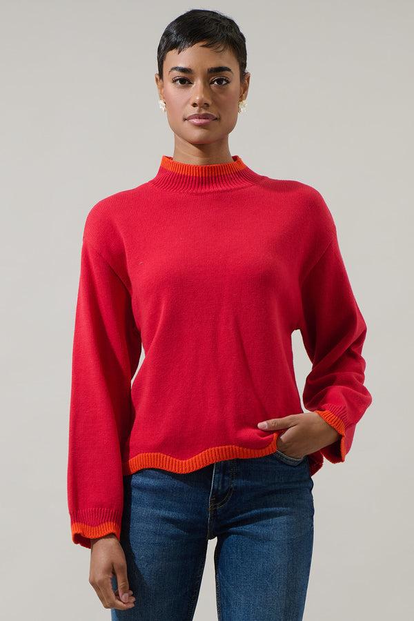sugarlips Macie Jane Mock Neck Sweater