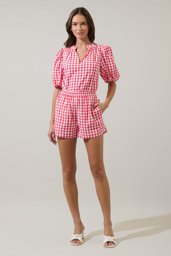 Sugarlips Macon High Waisted Shorts Gingham